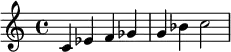 {\set Staff.midiInstrument=#"alto sax" c'es'f'ges'g'bes'c''2}