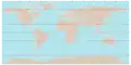A diagram showing the locations of the five major lines of latitude on an equirectangular projection of the Earth.